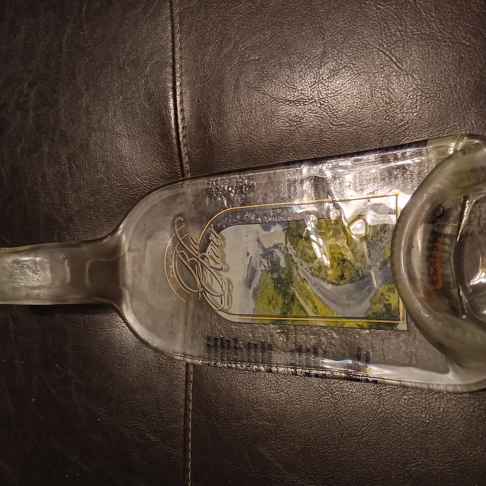Clear Decorative Glass Bottle spoon Rest.